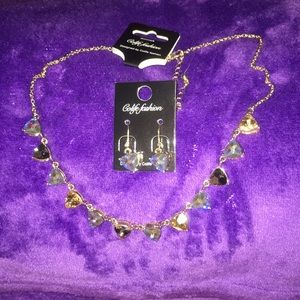 Blue and Yellow Necklace & Earring Set